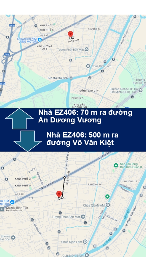 •	Vị trí đắc địa: Cách Kinh Dương Vương chỉ 70m. Thuận tiện di chuyển đến các quận trung tâm: Võ Văn Kiệt, Bình Phú, Hậu Giang chỉ vài phút. Bến xe Miền Tây 10 phút, Aeon Mall Bình Tân 5 phút.