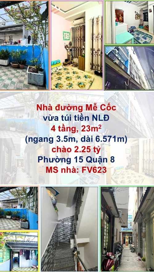 Bán nhà Quận 8, 23m², 4 tầng kiên cố, hẻm 2.5m, nhỉnh 2 tỷ chính chủ