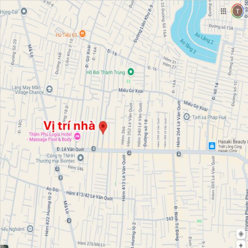 Vị trí nhà kinh doanh Lê Văn Quới